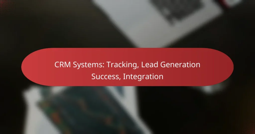 CRM Systems: Tracking, Lead Generation Success, Integration