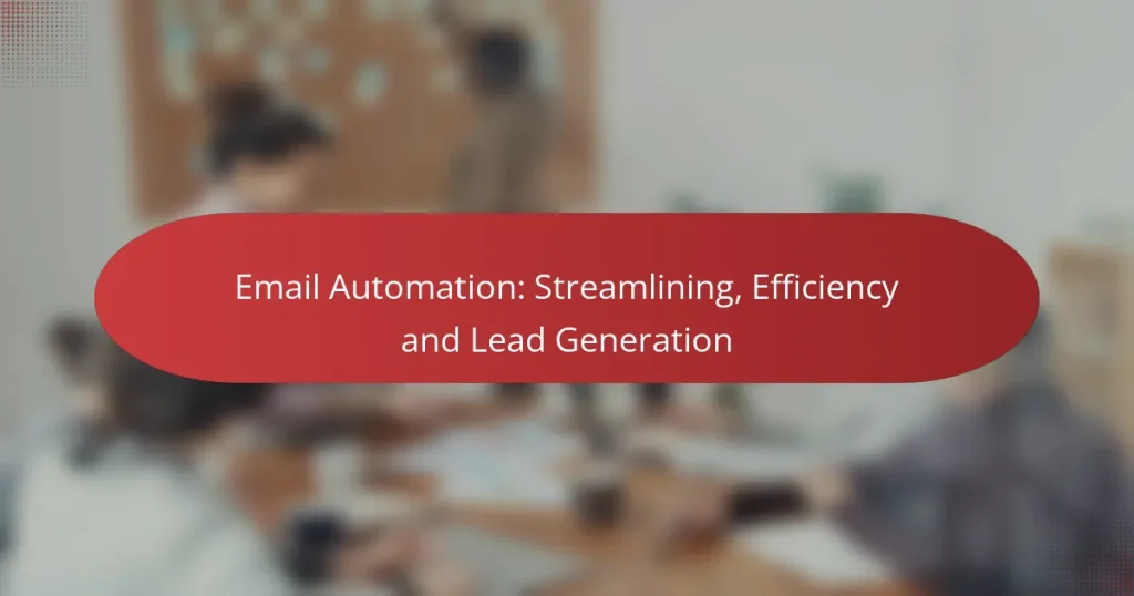 Email Automation: Streamlining, Efficiency and Lead Generation