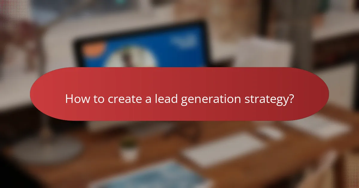 How to create a lead generation strategy?