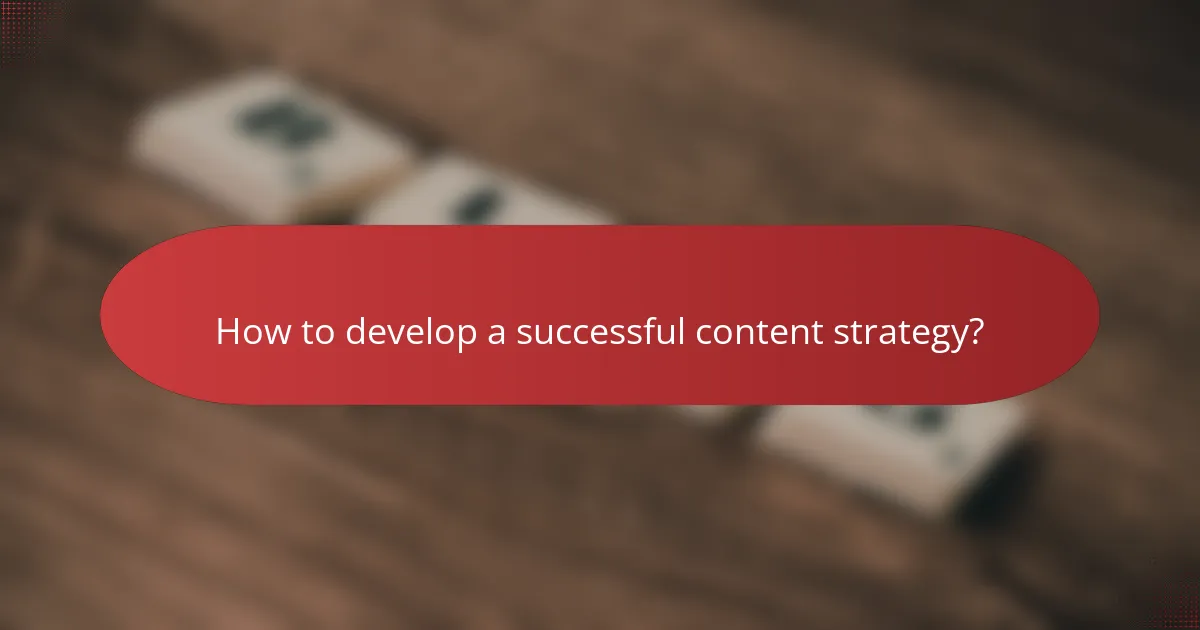 How to develop a successful content strategy?