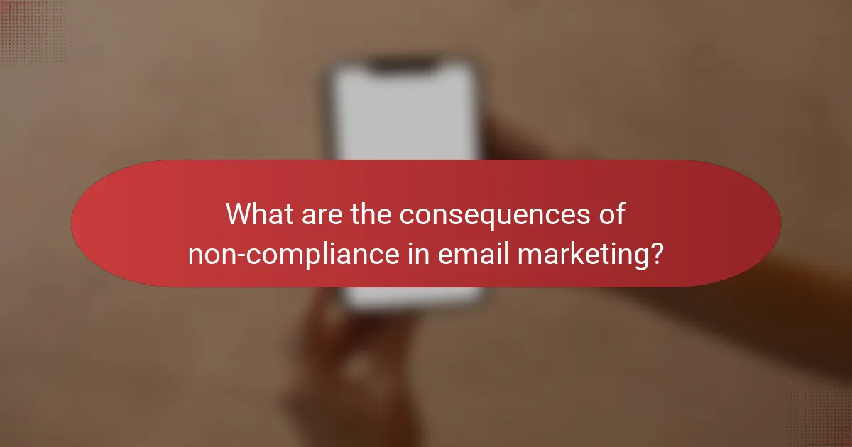 What are the consequences of non-compliance in email marketing?