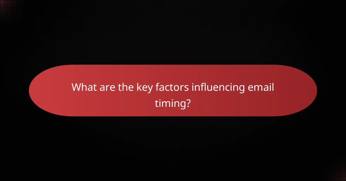 What are the key factors influencing email timing?