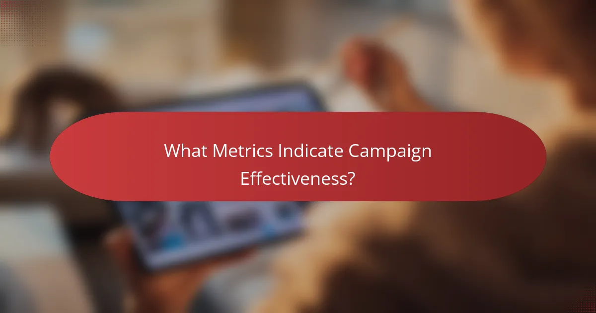 What Metrics Indicate Campaign Effectiveness?